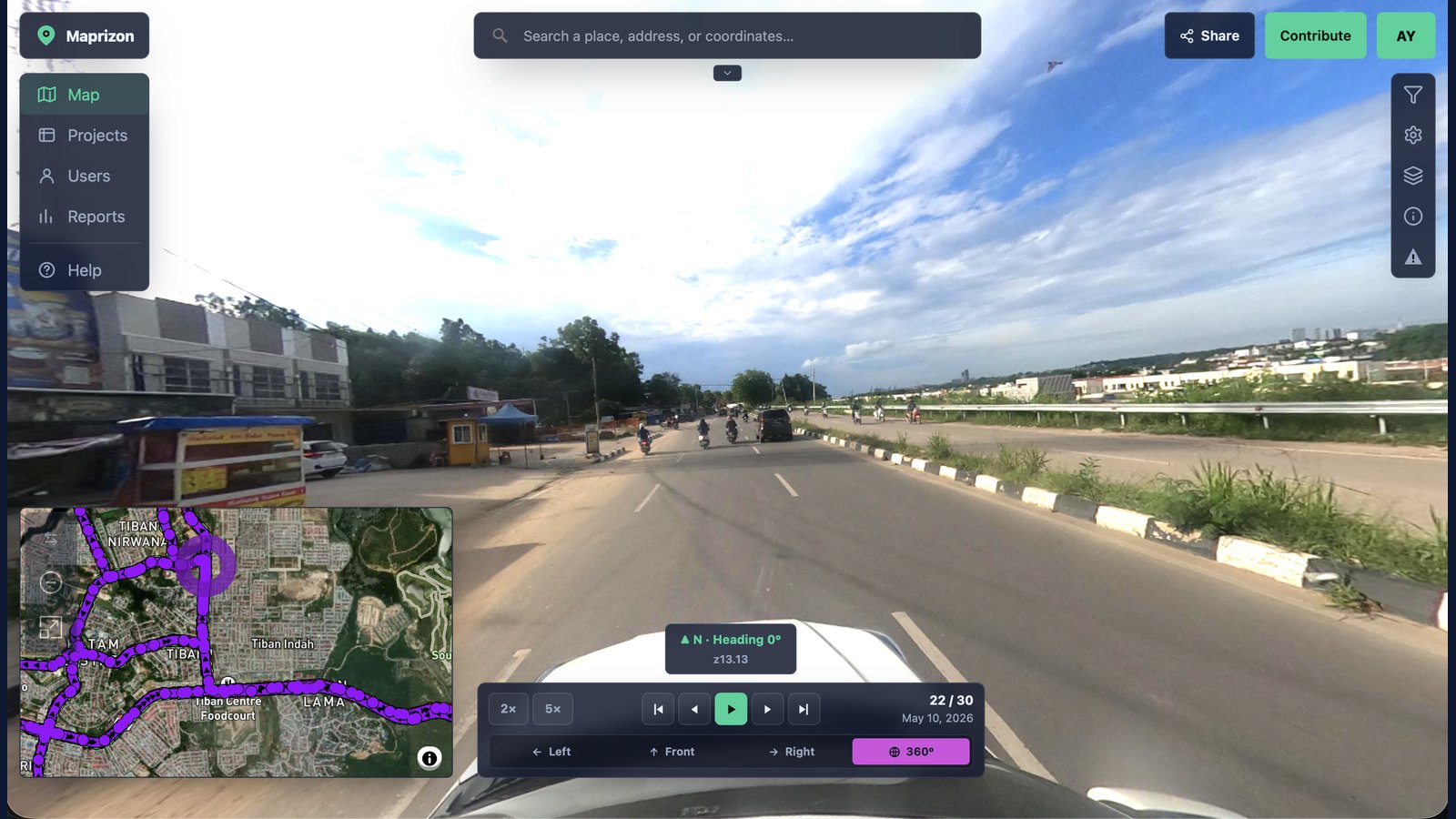 Maprizon — immersive 360° street view