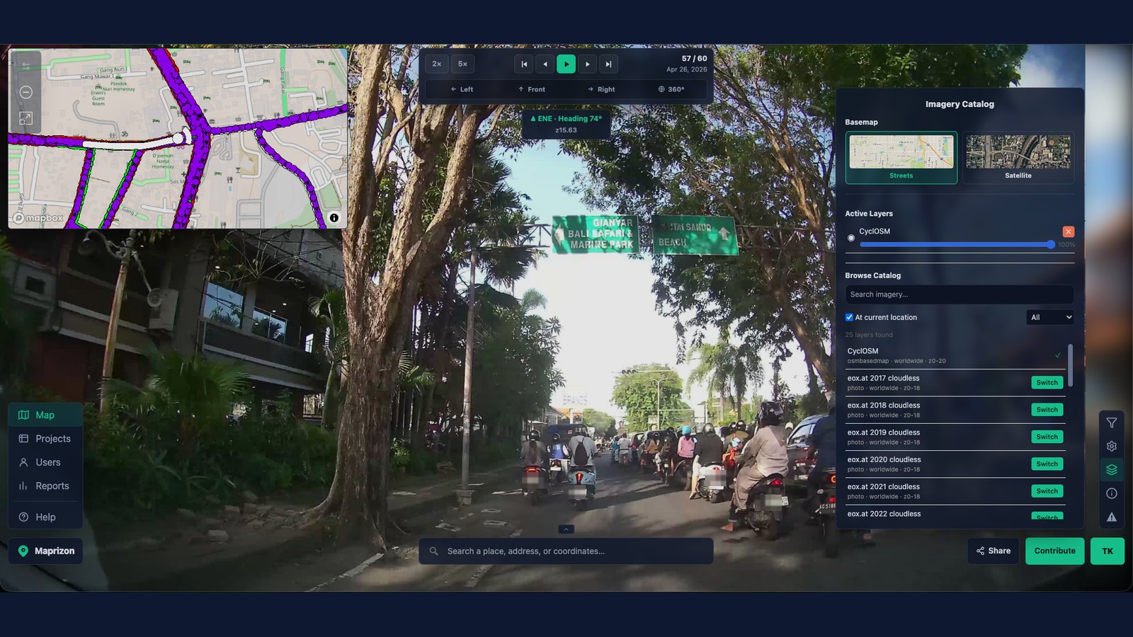 Maprizon — street-level imagery on the live map